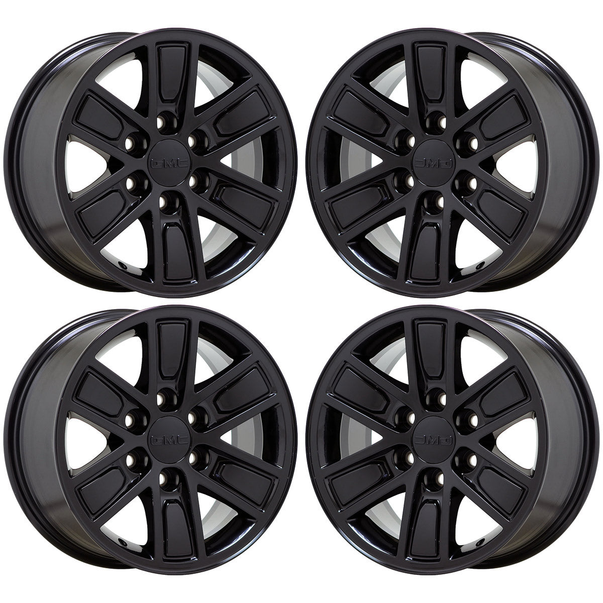 17" GMC Sierra Yukon Silverado 1500 Gloss Black wheels rims Factory OEM set 5654